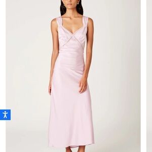 Elegant pink Maxi Dress slip dress Nia Los Angeles sold at Revolve Very nice NWT